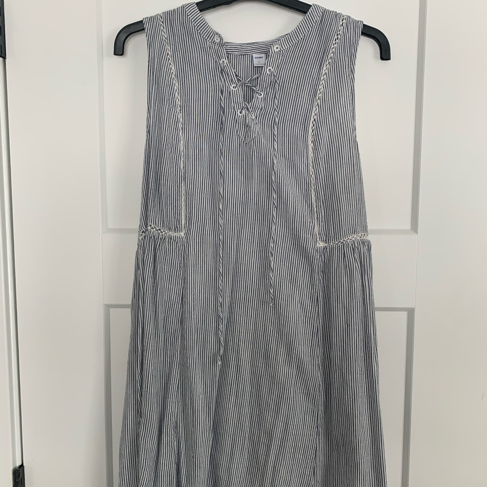 Large Stripped Lace Up Summer Dress